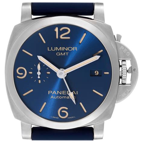 Panerai Blue Dial Wood and Stainless Steel .